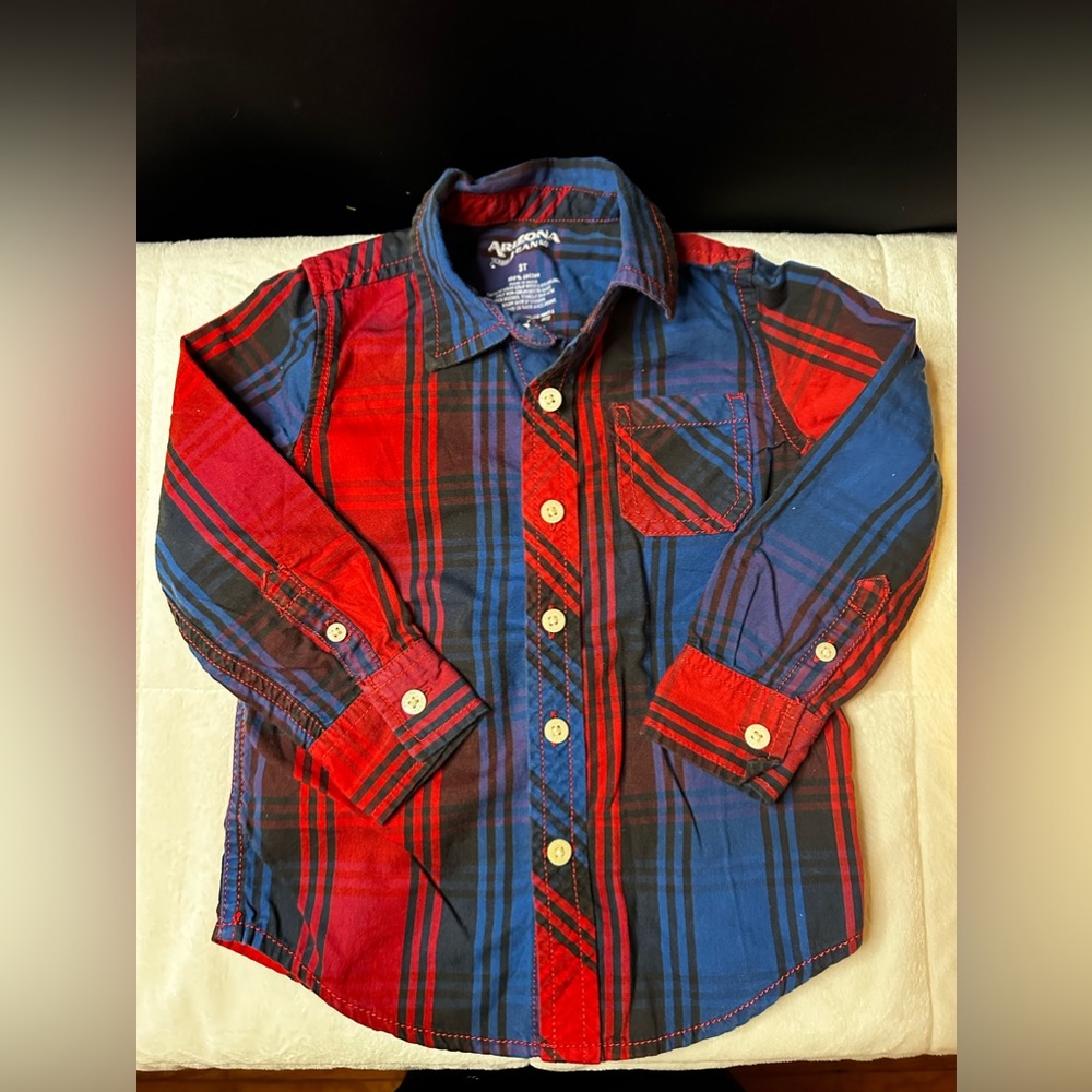 Arizona Jean Co Plaid Button Down 3T Shirt